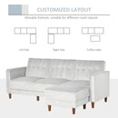 Upholstered Sofa bed Reversible Sectional Sofa Set Velvet-Touch Sleeper Futon with Footstool, Light Grey Modern