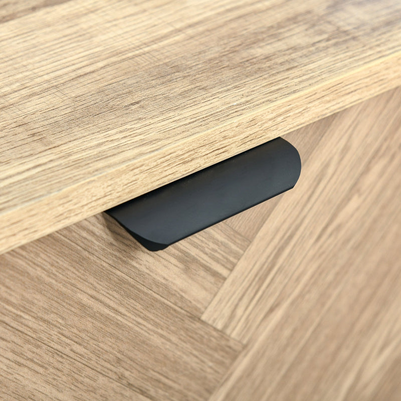 Double Door TV Cabinet Stand with Adjustable Storage Shelves Entertainment Unit Center Home Furniture, for Living Room Bedroom, Natural Shelves