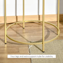 Round Side Table Morden Coffee Tables with Gold Metal Base, Table with Tempered Glass Tabletop, for Living Room, Bedroom, dining room w/ Bedroom