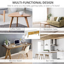 Coffee Table for Living Room, Office, Study Room, Reception Room, w/ 4 Storage Drawers, Sofa Table, Graceful Functional Table, Natural Wood TV