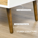 Coffee Table for Living Room, Office, Study Room, Reception Room, w/ 4 Storage Drawers, Sofa Table, Graceful Functional Table, Natural Wood TV