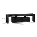 High Gloss TV Stand Cabinet with LED RGB Lights and Remote Control for TVs up to 65"", Media TV Console Table with Storage Compartment - Black