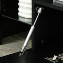 High Gloss TV Stand Cabinet with LED RGB Lights and Remote Control for TVs up to 65"", Media TV Console Table with Storage Compartment - Black