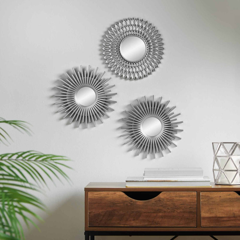 Lewis's Set of 3 Starburst Vanity Mirrors - Silver