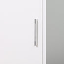 kleankin Tall Mirrored Bathroom Cabinet, Bathroom Storage Cupboard, Floor Standing Tallboy Unit with Adjustable Shelf, White w/Adjustable Shelf