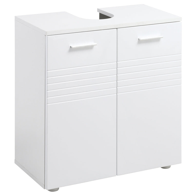 Kleankin Under Sink Bathroom Cabinet, Storage Cupboard with Adjustable Shelf - White