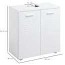 Kleankin Under Sink Bathroom Cabinet, Storage Cupboard with Adjustable Shelf - White