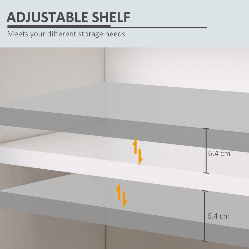 Kleankin Under Sink Bathroom Cabinet, Storage Cupboard with Adjustable Shelf - White