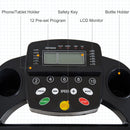 Folding Electric Motorized Treadmill Fitness Machine W/LCD Display-Black