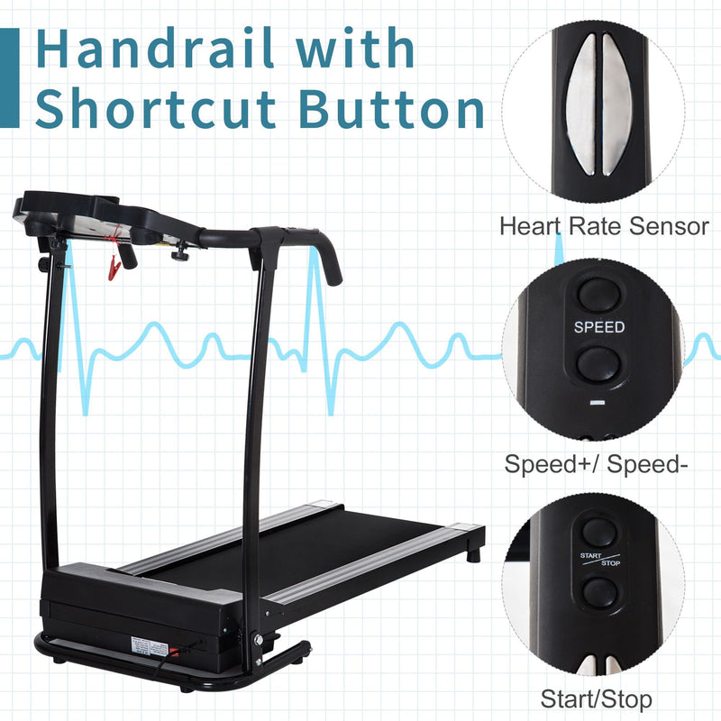 Folding Electric Motorized Treadmill Fitness Machine W/LCD Display-Black