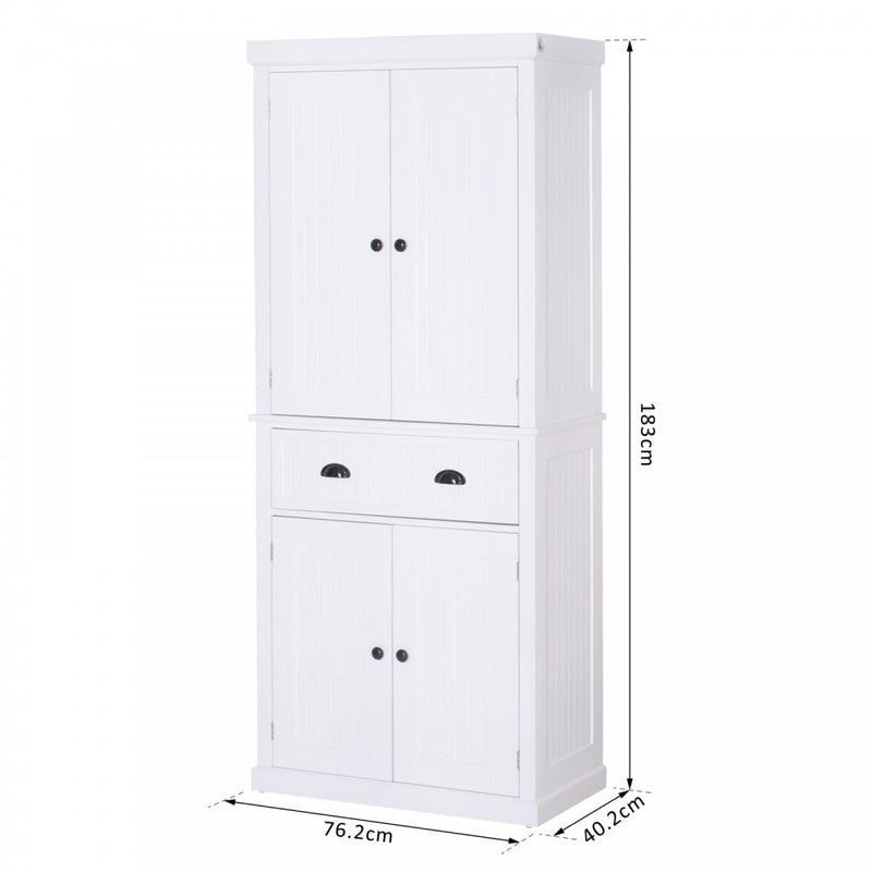 Storage Cabinet Cupboard Drawer Kitchen Pantry Home Organizer Furniture - White