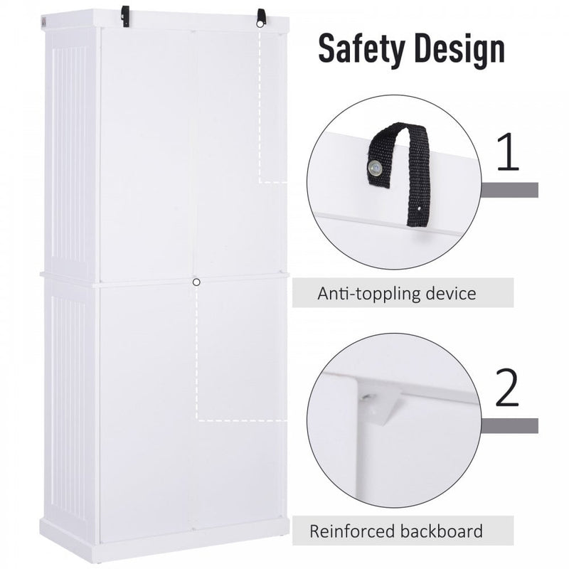 Storage Cabinet Cupboard Drawer Kitchen Pantry Home Organizer Furniture - White