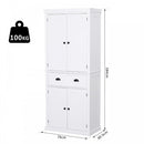 MDF Colonial Freestanding Kitchen Pantry Cabinet White