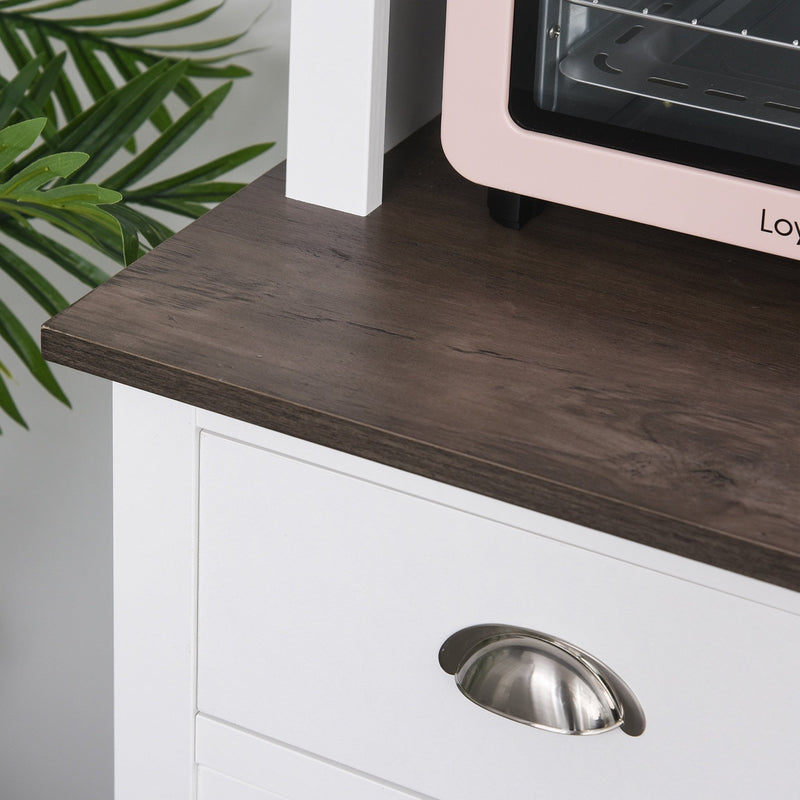 Freestanding Kitchen Pantry Cabinet Cupboard with Sliding Doors and Open Shelves, Adjustable Shelving, Modern Hallway Display Case, Counter Storage Cainet Centerpiece Unit,76Wx 48D x 169Hcm, White