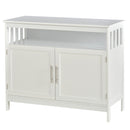 Kitchen Console Table/Buffet Sideboard/Wooden Storage Table with 2-Level Cabinet and Open Shelf, White Table, Wooden Space