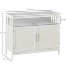 Kitchen Console Table/Buffet Sideboard/Wooden Storage Table with 2-Level Cabinet and Open Shelf, White Table, Wooden Space