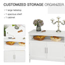 Kitchen Console Table/Buffet Sideboard/Wooden Storage Table with 2-Level Cabinet and Open Shelf, White Table, Wooden Space