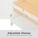 Kitchen Console Table/Buffet Sideboard/Wooden Storage Table with 2-Level Cabinet and Open Shelf, White Table, Wooden Space