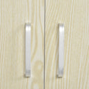 Particle Board Kitchen Pantry Cupboard Kitchen Microwave Cabinet W/Rolling Wheels, 97H x 60.4W x 40.3Dcm, Oak