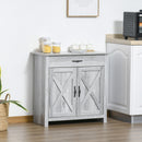 Farmhouse Barn Door Sideboard - Grey