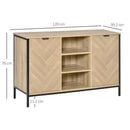Sideboard Storage Cabinet Cupboard with 2 Doors and Adjustable Shelves, Oak Tone Kitchen