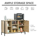 Sideboard Storage Cabinet Cupboard with 2 Doors and Adjustable Shelves, Oak Tone Kitchen
