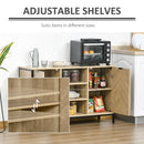 Sideboard Storage Cabinet Cupboard with 2 Doors and Adjustable Shelves, Oak Tone Kitchen