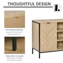 Sideboard Storage Cabinet Cupboard with 2 Doors and Adjustable Shelves, Oak Tone Kitchen