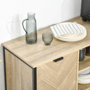 Sideboard Storage Cabinet Cupboard with 2 Doors and Adjustable Shelves, Oak Tone Kitchen