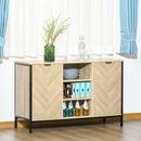 Sideboard Storage Cabinet Cupboard with 2 Doors and Adjustable Shelves, Oak Tone Kitchen