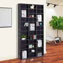 Adjustable Media Storage Wooden Shelves Bookcase Display Unit-Black