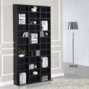 Adjustable Media Storage Wooden Shelves Bookcase Display Unit-Black