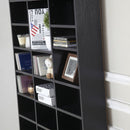 Adjustable Media Storage Wooden Shelves Bookcase Display Unit-Black