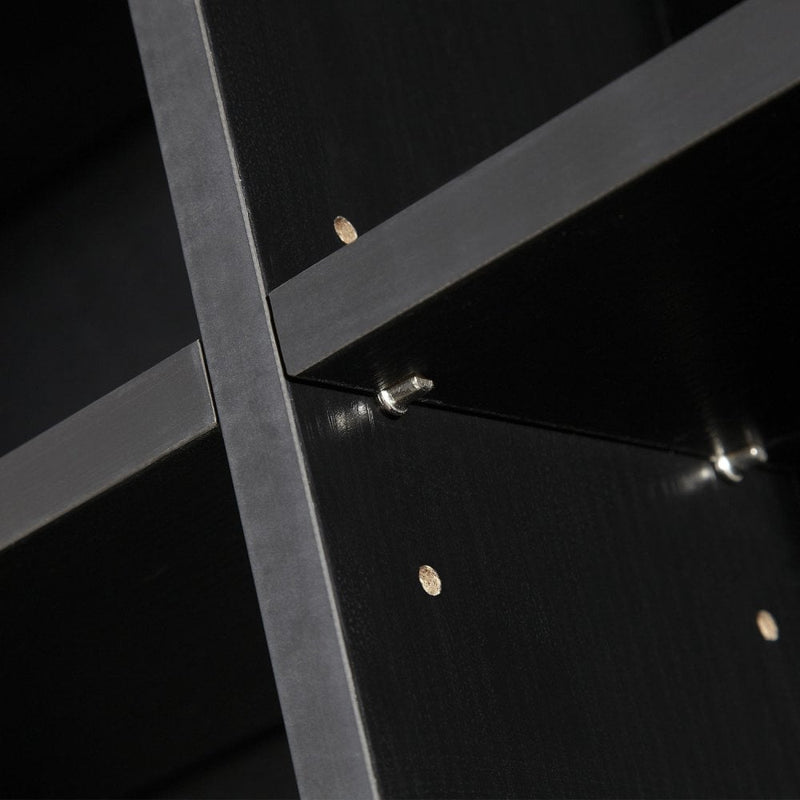 Adjustable Media Storage Wooden Shelves Bookcase Display Unit-Black