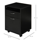 HOMCOM Wheeled Cabinet with Top Drawer - Black