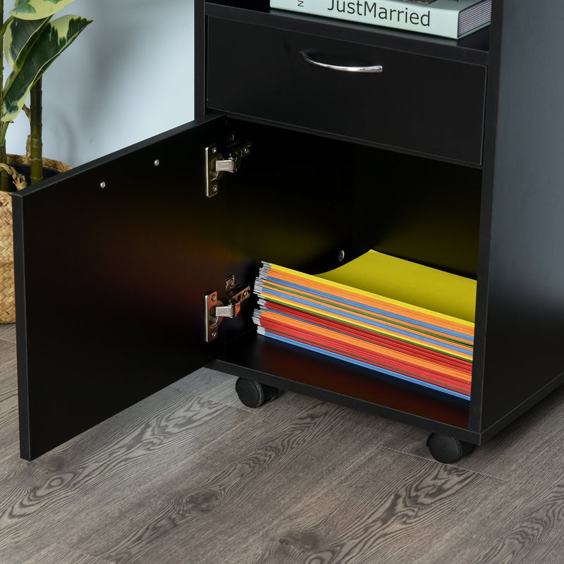 HOMCOM Wheeled Cabinet - Black