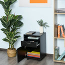 HOMCOM Wheeled Cabinet with Top Drawer - Black