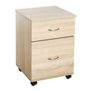 HOMCOM Wheeled Cabinet - Oak