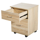 HOMCOM Wheeled Cabinet - Oak