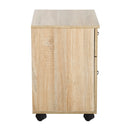 HOMCOM Wheeled Cabinet - Oak