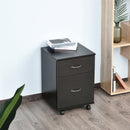 HOMCOM Two Drawer Wheeled Cabinet - Black