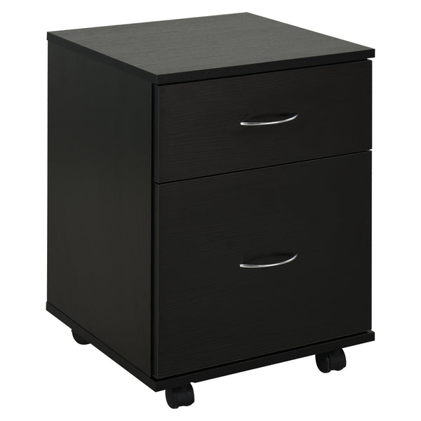 HOMCOM Two Drawer Wheeled Cabinet - Black