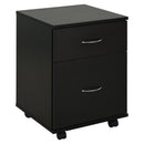 HOMCOM Two Drawer Wheeled Cabinet - Black