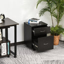 HOMCOM Two Drawer Wheeled Cabinet - Black