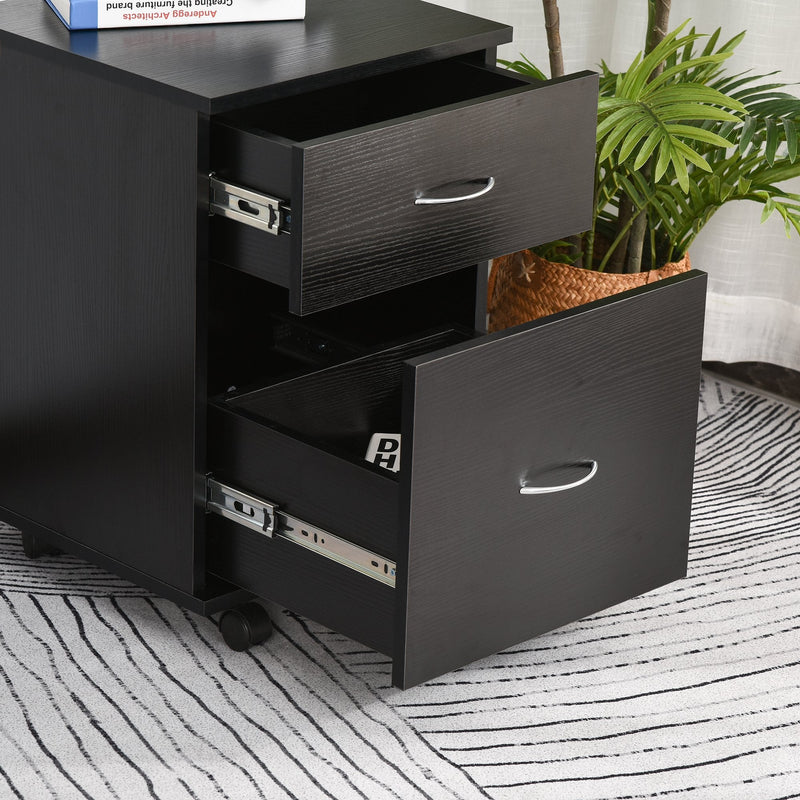 HOMCOM Wheeled Cabinet - Black