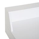 Computer Desk Retro Style Side Console Writing Table Study Workstation W/2 Drawers Storage Shelves & Solid Wood Legs-White