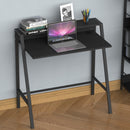 HOMCOM Two-Tier Metal Frame Writing Desk - Black