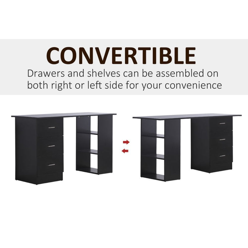 Computer Desk, 120Wx49Dx72H cm-Black
