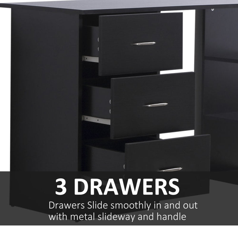 Computer Desk, 120Wx49Dx72H cm-Black