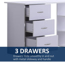 HOMCOM 120cm Computer Desk Writing Table PC Workstation Study Laptop Stationery w/ 3 Shelf & Drawers White